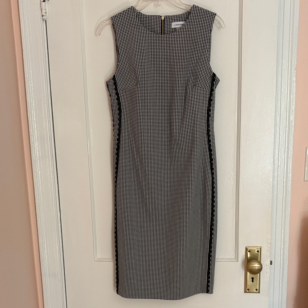 Calvin Klein Houndstooth Midi Dress